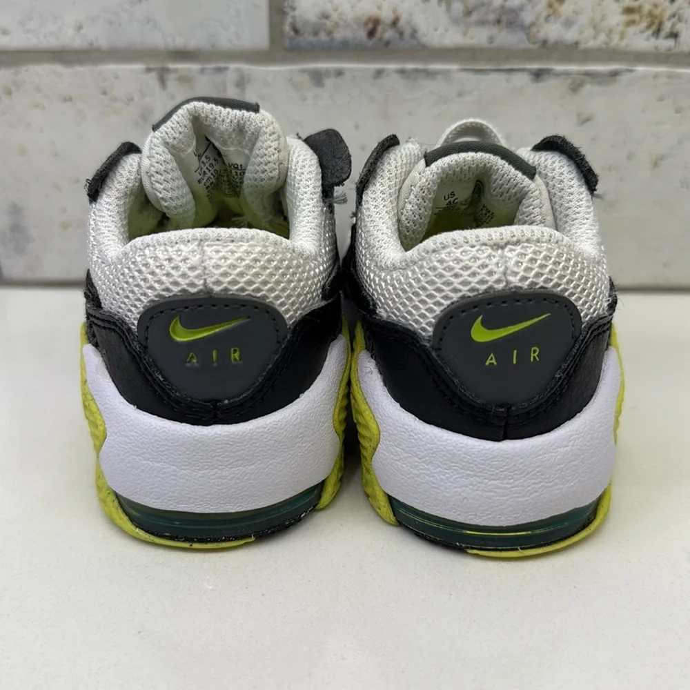 Nike Air Max Excee Toddler Boys Sneakers 4C White Black Grey Volt Neon Green